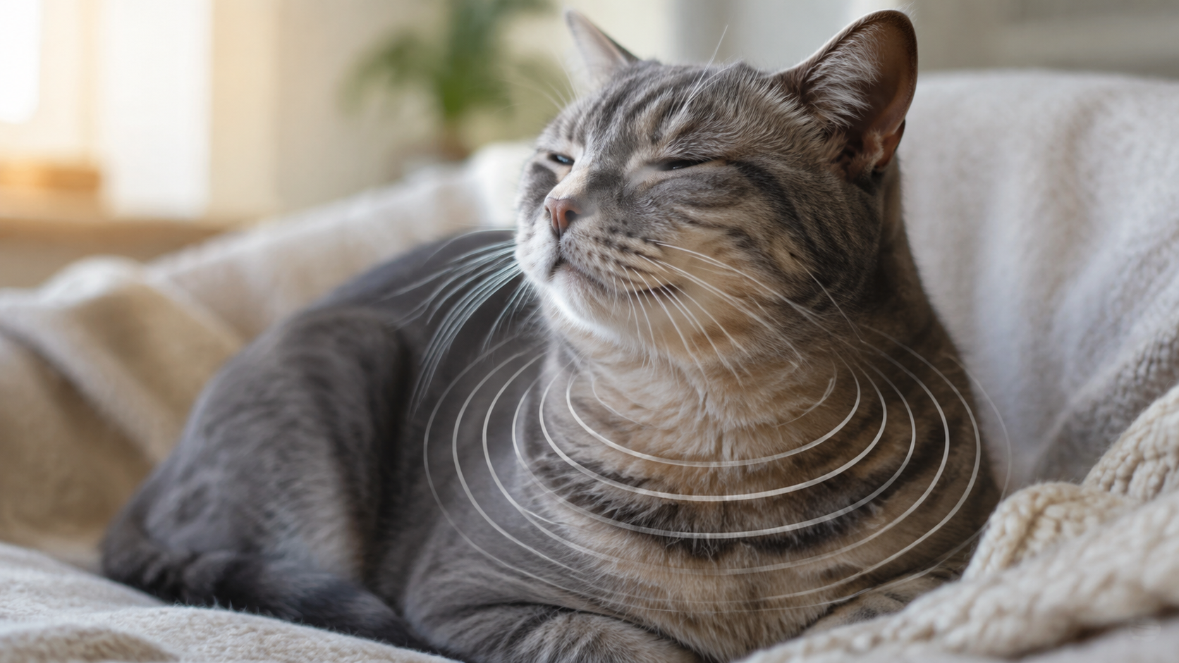 Gato doméstico relaxado enquanto ronrona